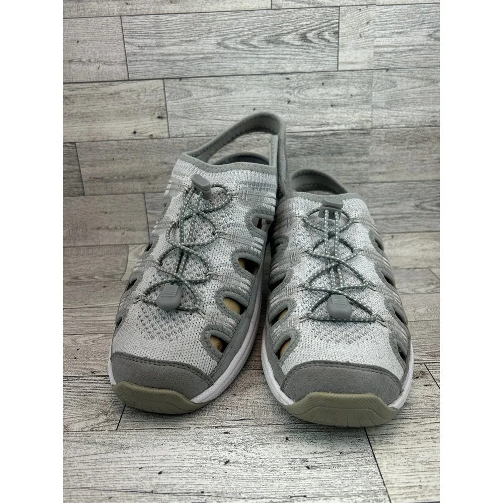 Orthofeet Women's Gray Mesh Comfort‎ Adjustable Strap Slingback Sandal 9.5